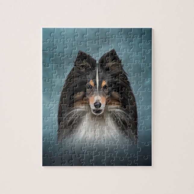 Quebra-cabeça Desenho Cão Shetland Sheepdog, Sheltie (Vertical)