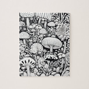 Quebra-cabeça Desenho da linha do cogumelo