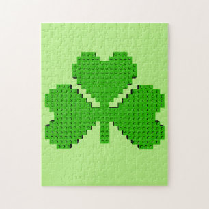 Quebra-cabeça Desenho de blocos de construção de shamrock