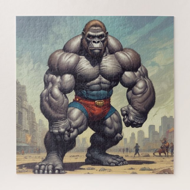 Quebra-cabeça Desenho de Cartoons de Pop de Gorilla Bodybuilder (Vertical)