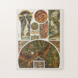 Quebra-cabeça Desenho de dragão, arte nouveau por Anton Seder Ji