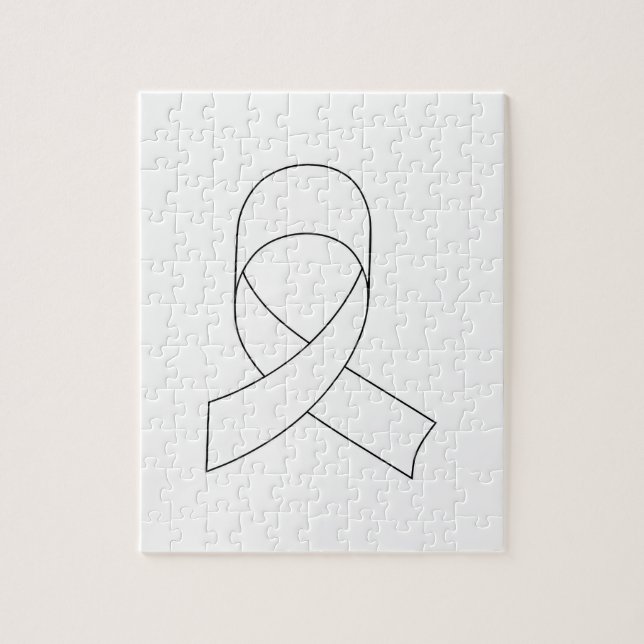 Quebra-cabeça Desenho de Fita Branca (Vertical)