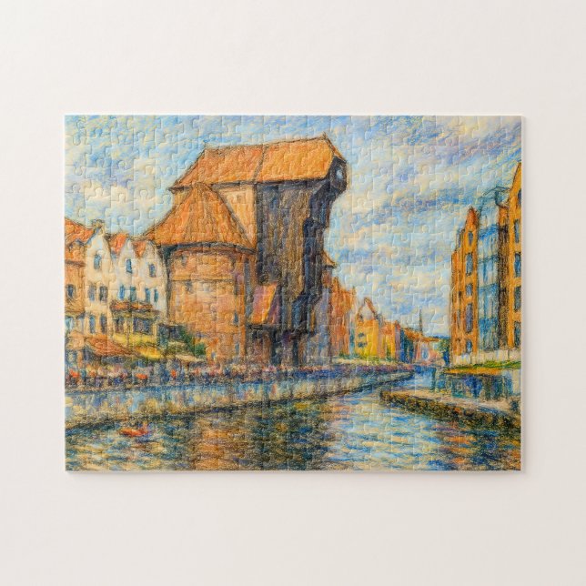 Quebra-cabeça Desenho de Pastel do portão histórico da grua de D (Horizontal)