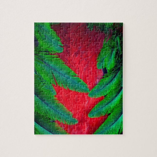 Quebra-cabeça desenho de pena de quetzal resplandecente (Vertical)