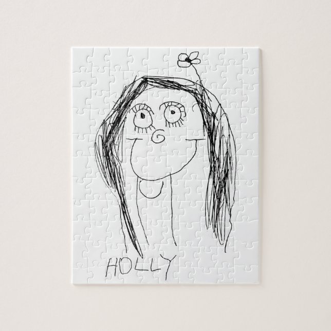 Quebra-cabeça Desenho de seu filho - Presente de Dia de as mães (Vertical)