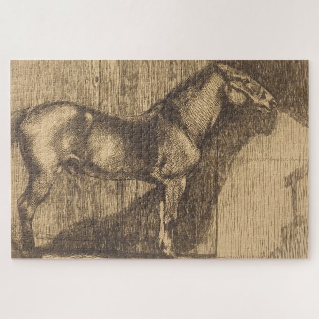 Quebra-cabeça Desenho de um Pony (por Paul-Albert Besnard) (Horizontal)