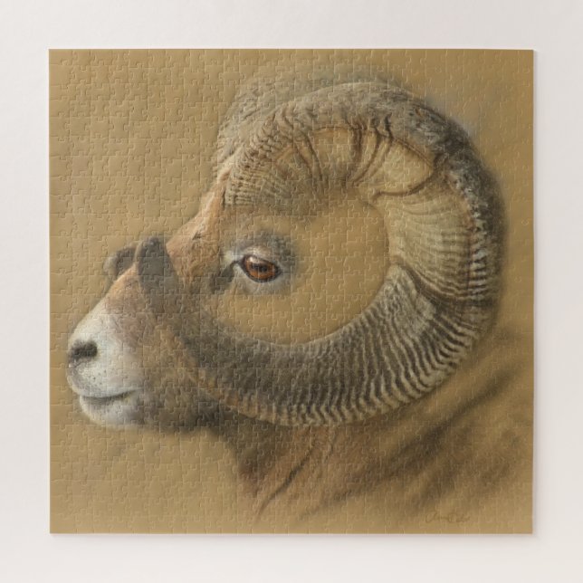 Quebra-cabeça Desenho do giz de ovelha do Bighorn (Vertical)