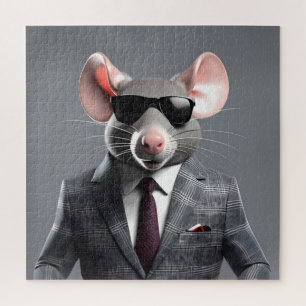 Quebra-cabeça desenho do rato engraçado