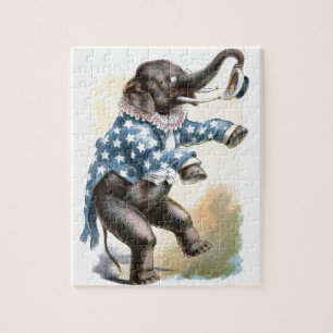 Quebra-cabeça Desenho do vintage: Elefante do circo