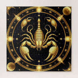 Quebra-cabeça Desenho do Zodíaco Escorpião Dourado