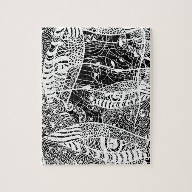 Quebra-cabeça Desenho Dos Olhos De Tinta Branca E Traseira (Vertical)