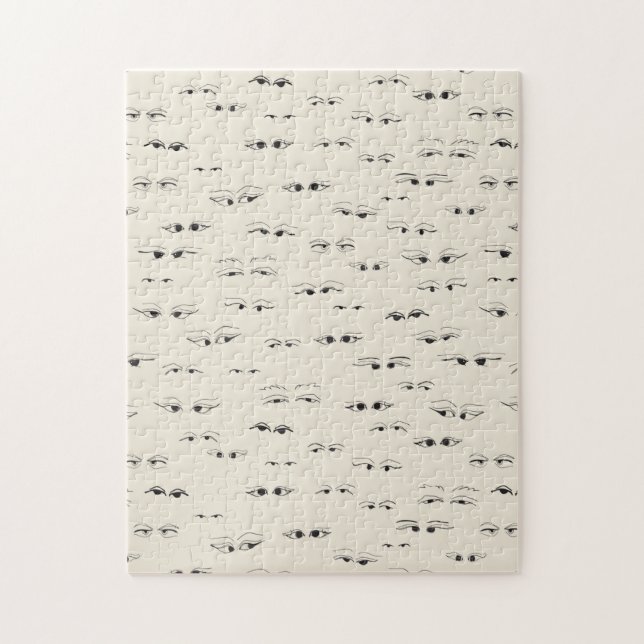 Quebra-cabeça Desenho Engraçado de Olhos Meninos (Vertical)