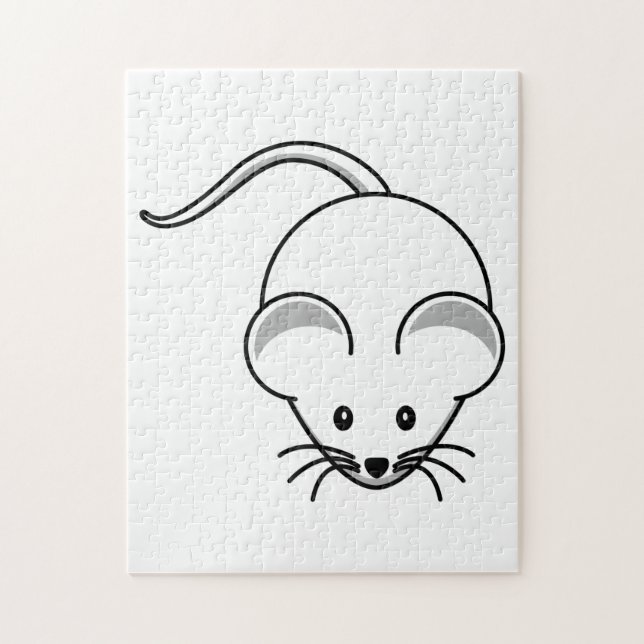 Quebra-cabeça Desenhos animados (brancos) do rato (Vertical)