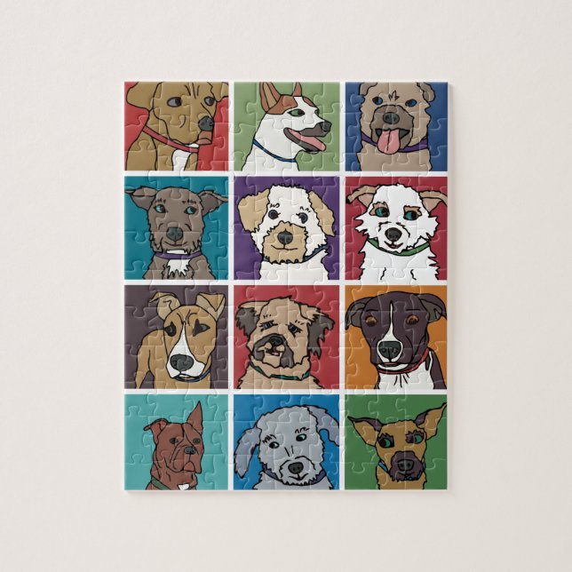 Quebra-cabeça Desenhos animados do cão do salvamento (Vertical)