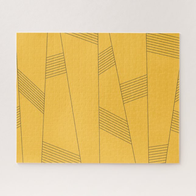 Quebra-cabeça design abstrato gráfico simples, amarelo, moderno (Horizontal)