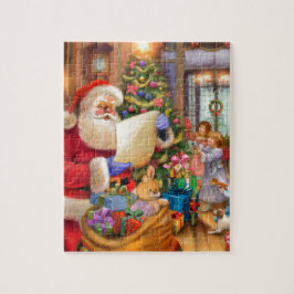 Quebra-cabeça Design bonito do feriado do papai noel com miúdos