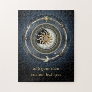 Quebra-cabeça Design cósmico da lua & das estrelas de Sun