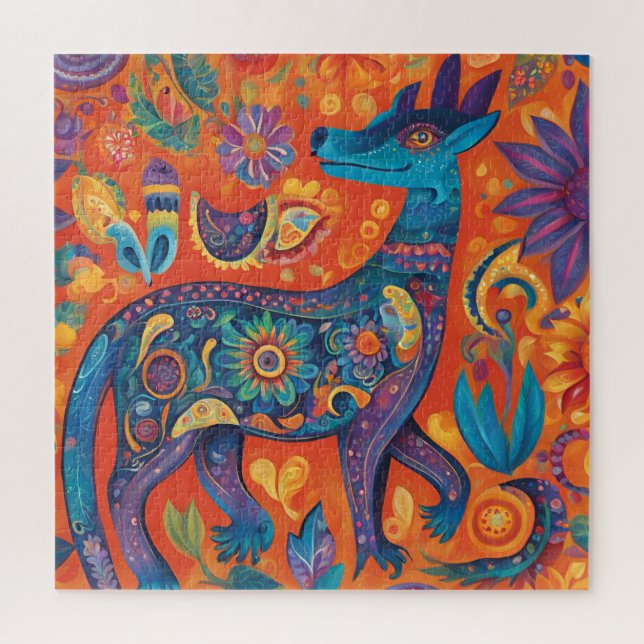 Quebra-cabeça Design de Alebrijes vibrantes no mexicano tradicio (Vertical)