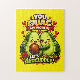 Quebra-cabeça Design de amor de abacate fofo para o Dia dos Namo