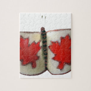 Quebra-cabeça Design de Borboleta de Bandeira Canadiana
