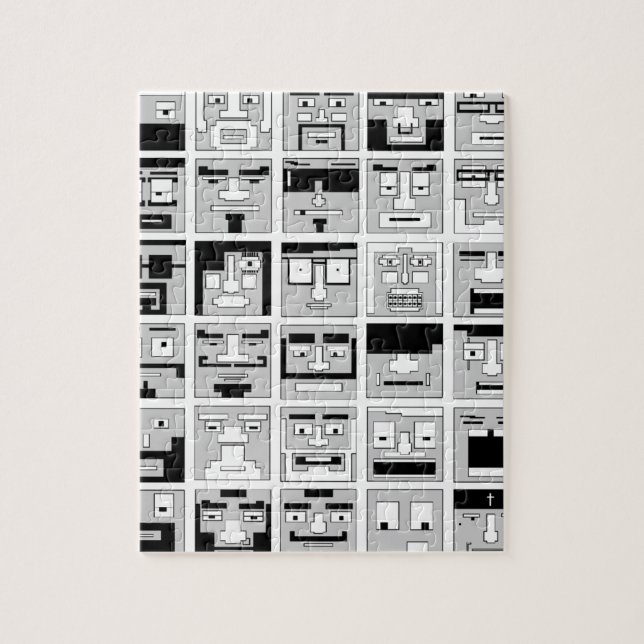 Quebra-cabeça design de caráteres do pixel 8bit (Vertical)