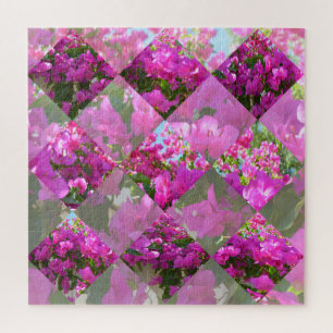 Quebra-cabeça Design de Corte de Diamante das Flores de Bougainv