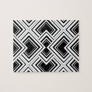 Quebra-cabeça Design de Deco de Arte Preta e Branca