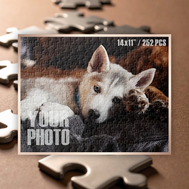 Quebra-cabeça Design de Foto Personalizada De Pet De 14x11"/252  (Custom Photo Puzzle - 11x14" / 252 Pieces)