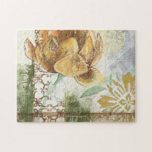 Quebra-cabeça Design de Fresco Decorativo com Flor Global