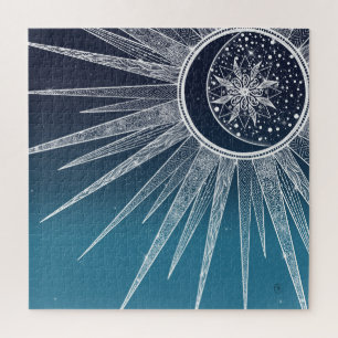 Quebra-cabeça Design de Gradiente Azul Mandala