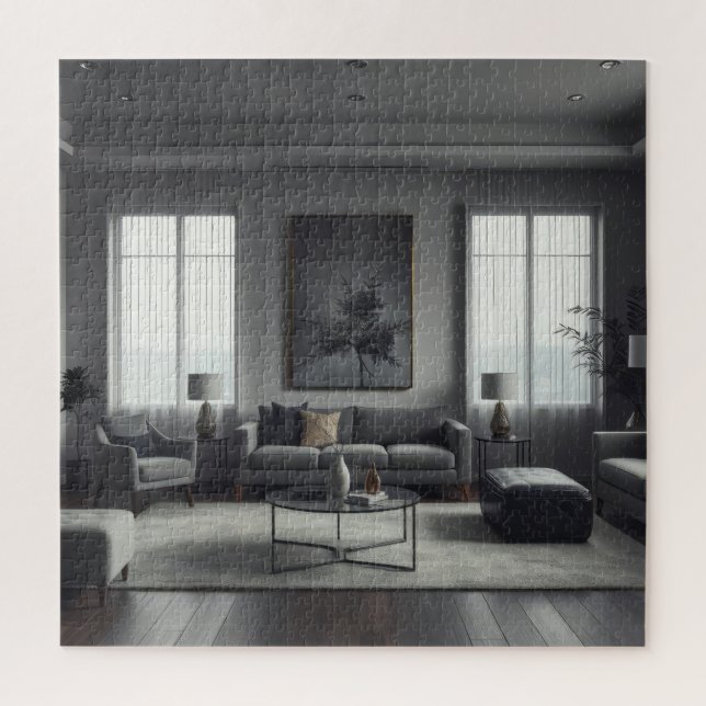 Quebra-cabeça Design de Interiores de Quarto Moderno (Vertical)