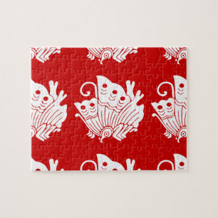 Quebra-cabeça Design de Kamon Japonês com Borboleta Asiática