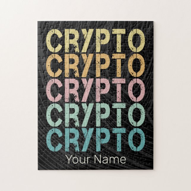 Quebra-cabeça Design De Letra Retro De Criptomoeda (Vertical)