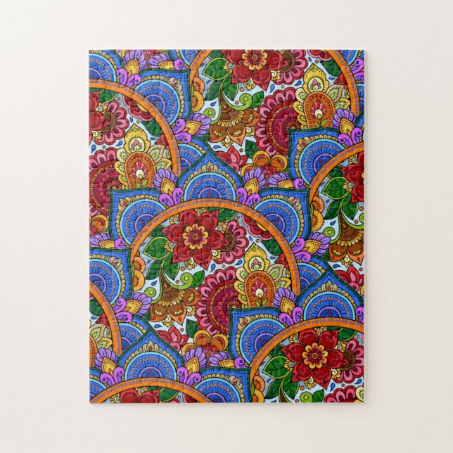 Quebra-cabeça Design de Mandala Global, Desafio (Vertical)