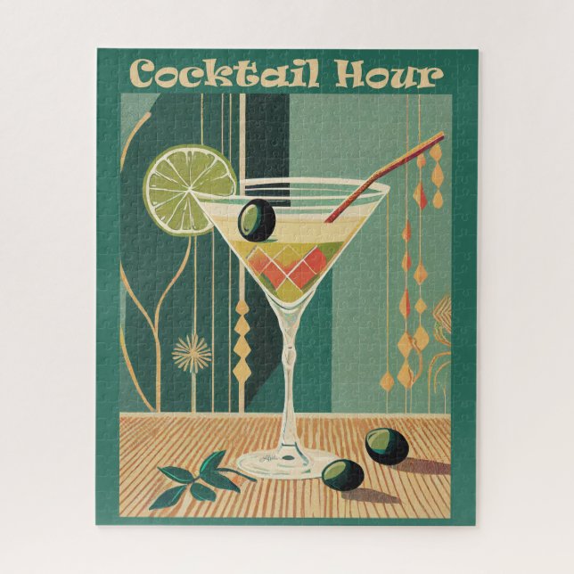 Quebra-cabeça Design de Meio século de Hora do Cocktail (Vertical)