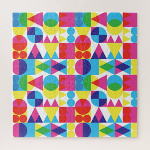 Quebra-cabeça design de padrão geométrico abstrato.