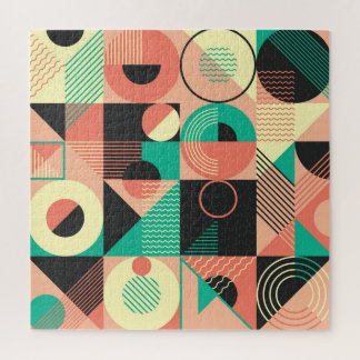 Quebra-cabeça Design de Padrão Geométrico Retroativo