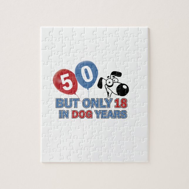 Quebra-cabeça Design do aniversário das pessoas de 50 anos (Vertical)