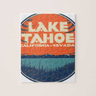 Quebra-cabeça Design do decalque das viagens vintage de Lake
