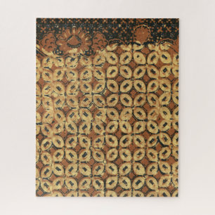 Quebra-cabeça Design do padrão de arte do café Bean Batik
