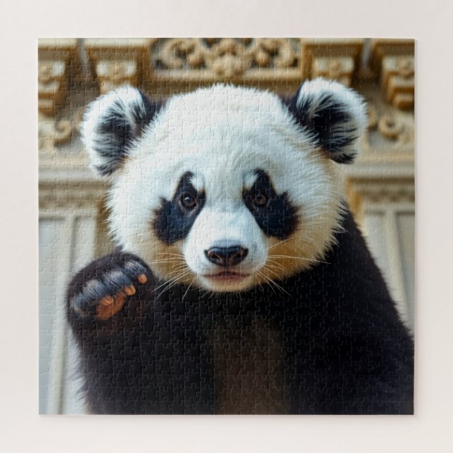 Quebra-cabeça Design do Panda Acenando (Vertical)