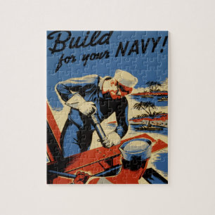 Quebra-cabeça Design do poster do marinho de WWII