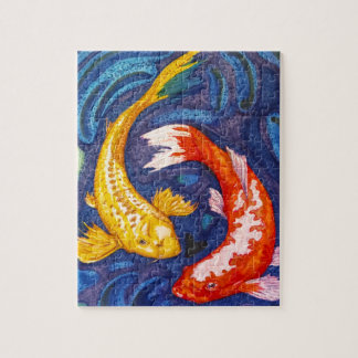 Quebra-cabeça Design dobro dos peixes de Koi