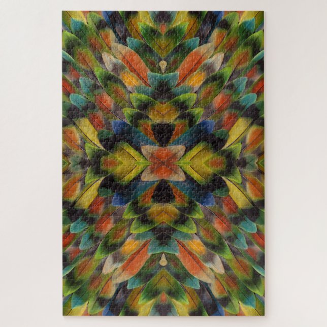 Quebra-cabeça Design Fractal das Penas do Lovebird (Vertical)