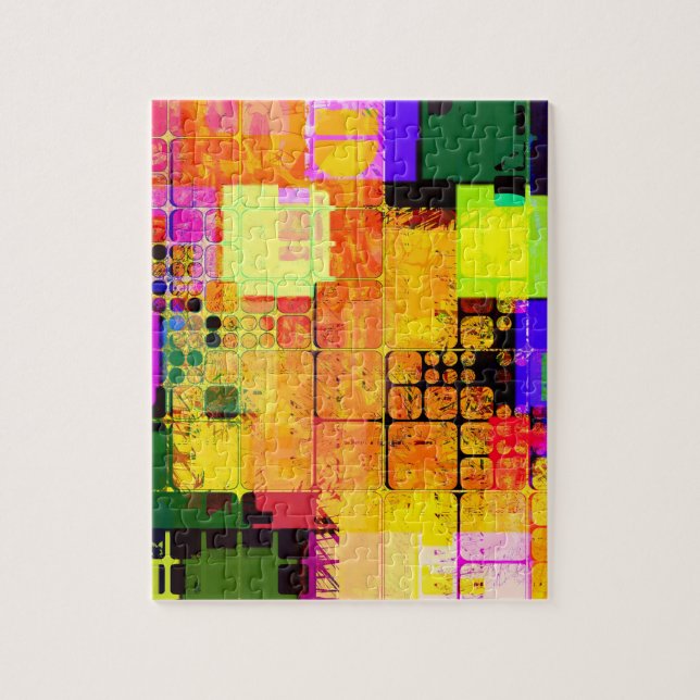 Quebra-cabeça Design Geométrico Multicolorido Funky (Vertical)