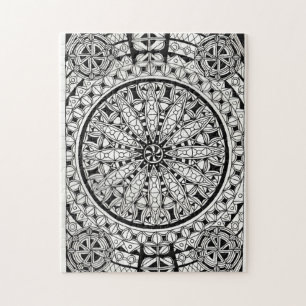 Quebra-cabeça Design geométrico preto e branco