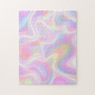 Quebra-cabeça Design Girly Vibrante Pastel Holográfico em Espira