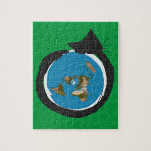 Quebra-cabeça Design liso da terra - CLÁSSICO do MAPA do CAT