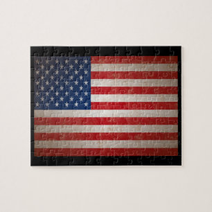Quebra-cabeça Design patriótico da bandeira americana do Grunge