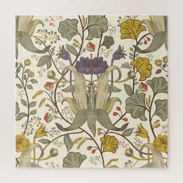 Quebra-cabeça Design retrofloral vertical sem costura. (Vertical)